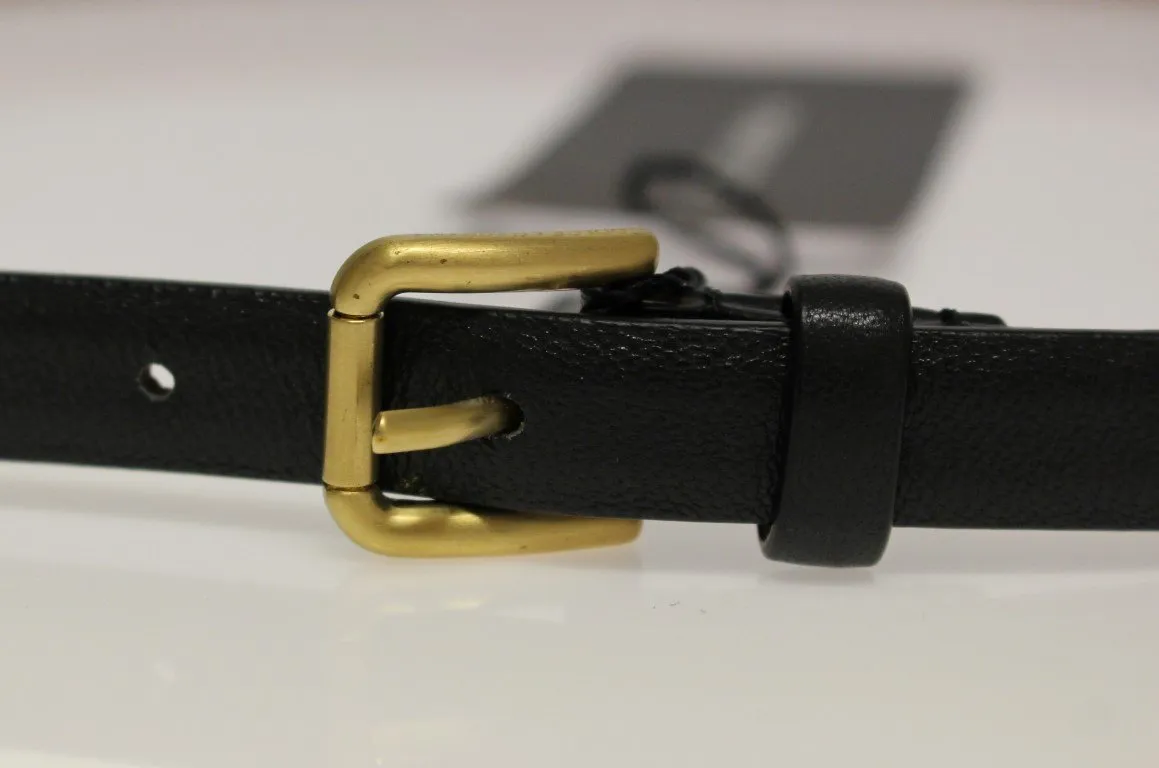 Black Leather Logo Belt