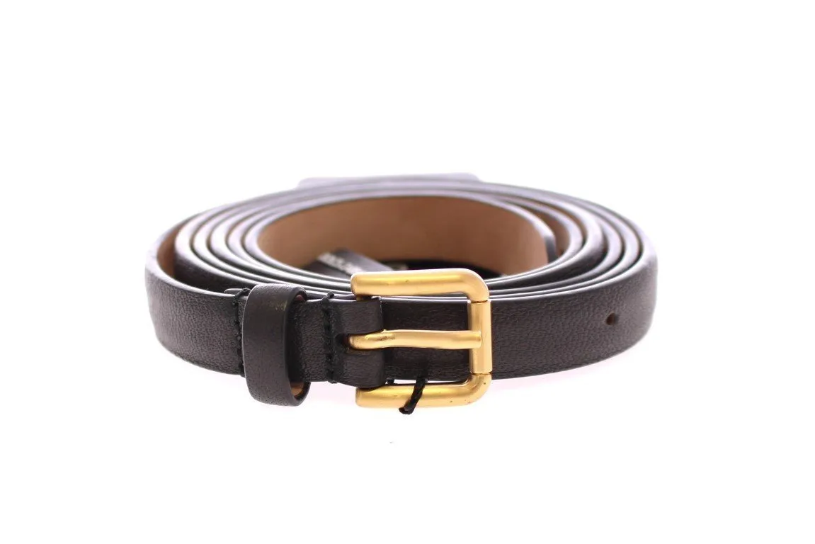 Black Leather Logo Belt