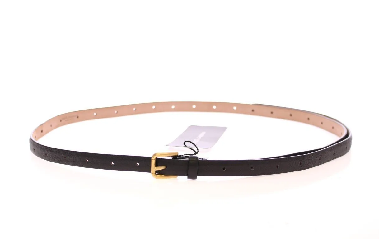 Black Leather Logo Belt