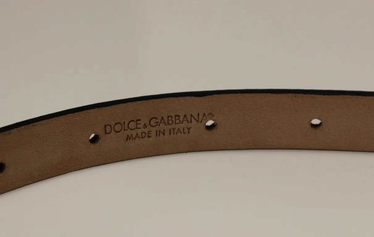 Black Leather Logo Belt