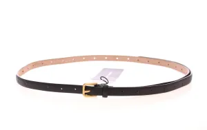 Black Leather Logo Belt