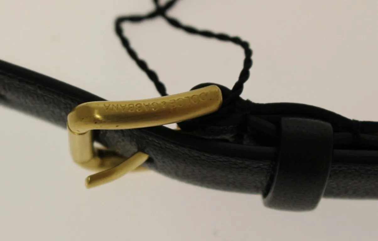 Black Leather Logo Belt