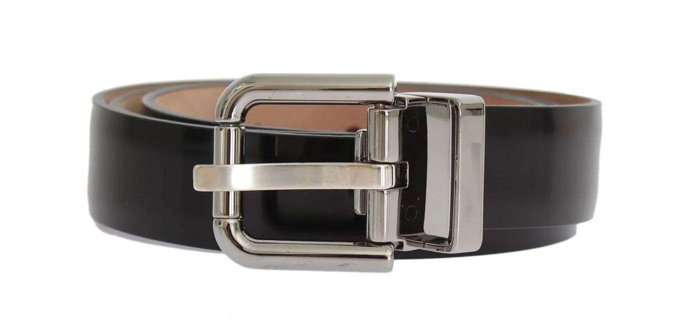 Black Leather Silver Buckle Belt