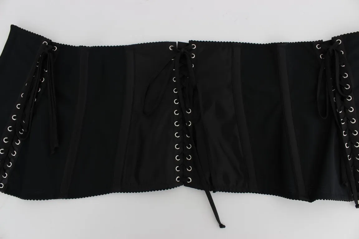 Black Stretch Waist Strap Corset Belt