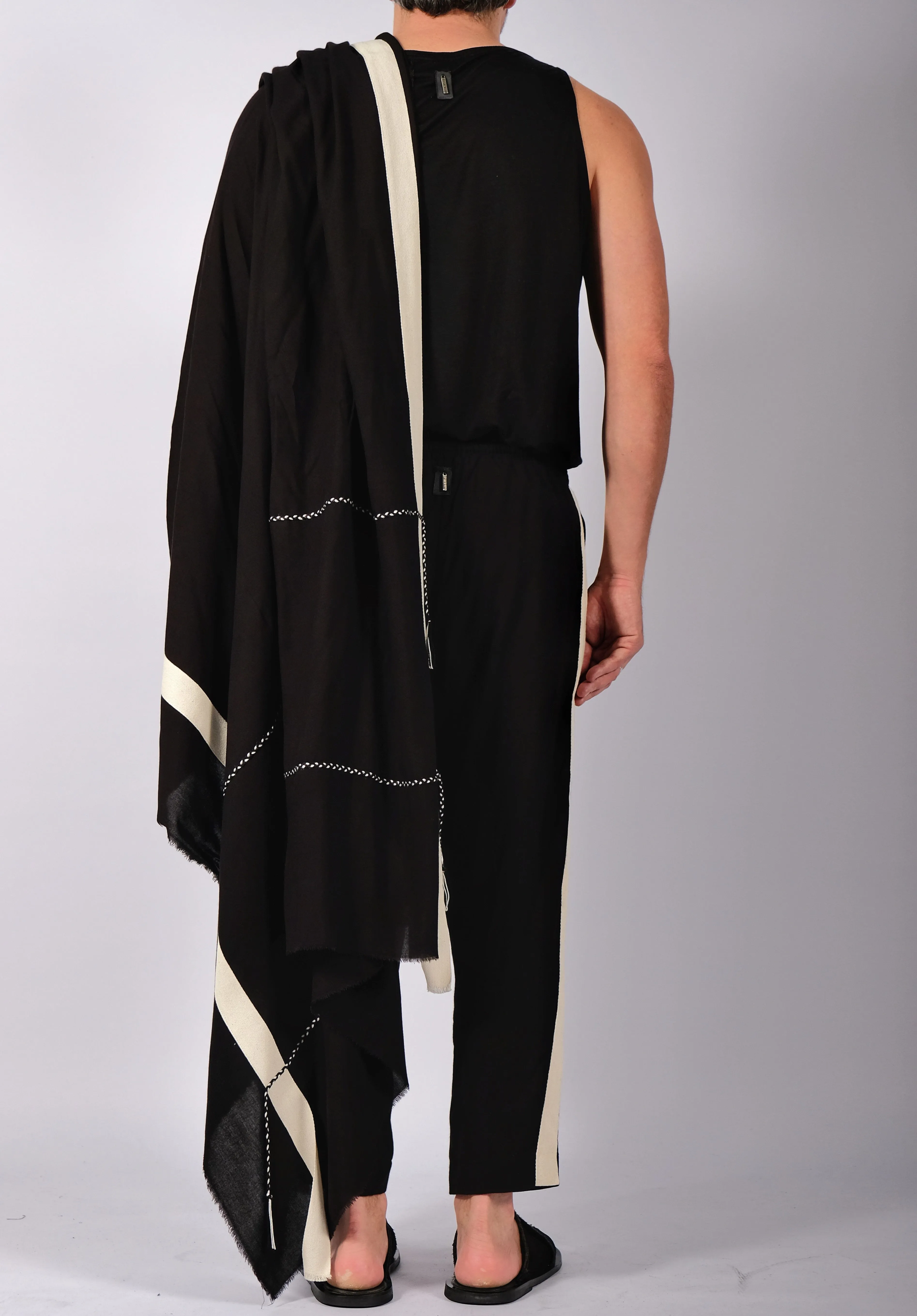 Black Washed Cotton Scarf