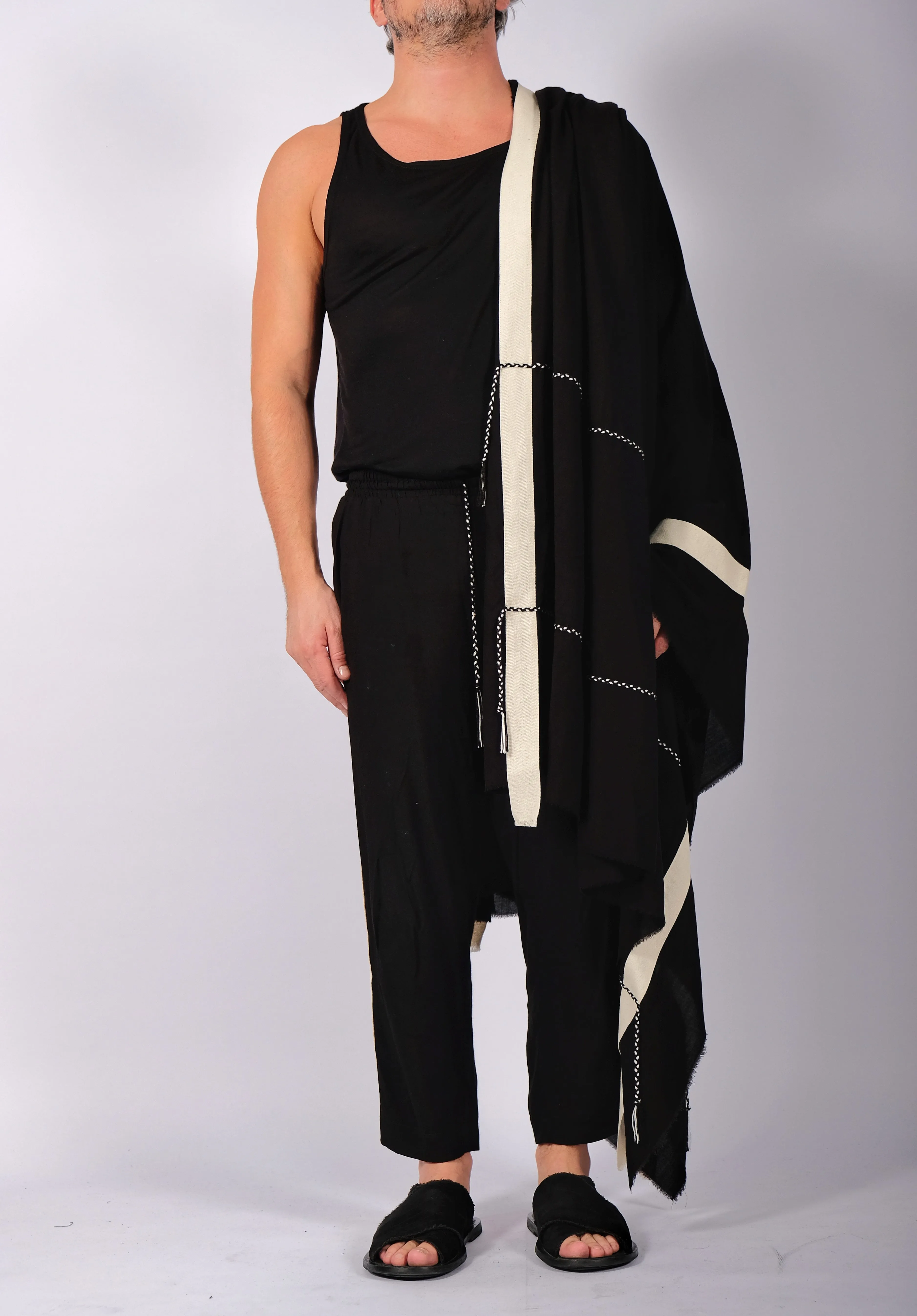 Black Washed Cotton Scarf