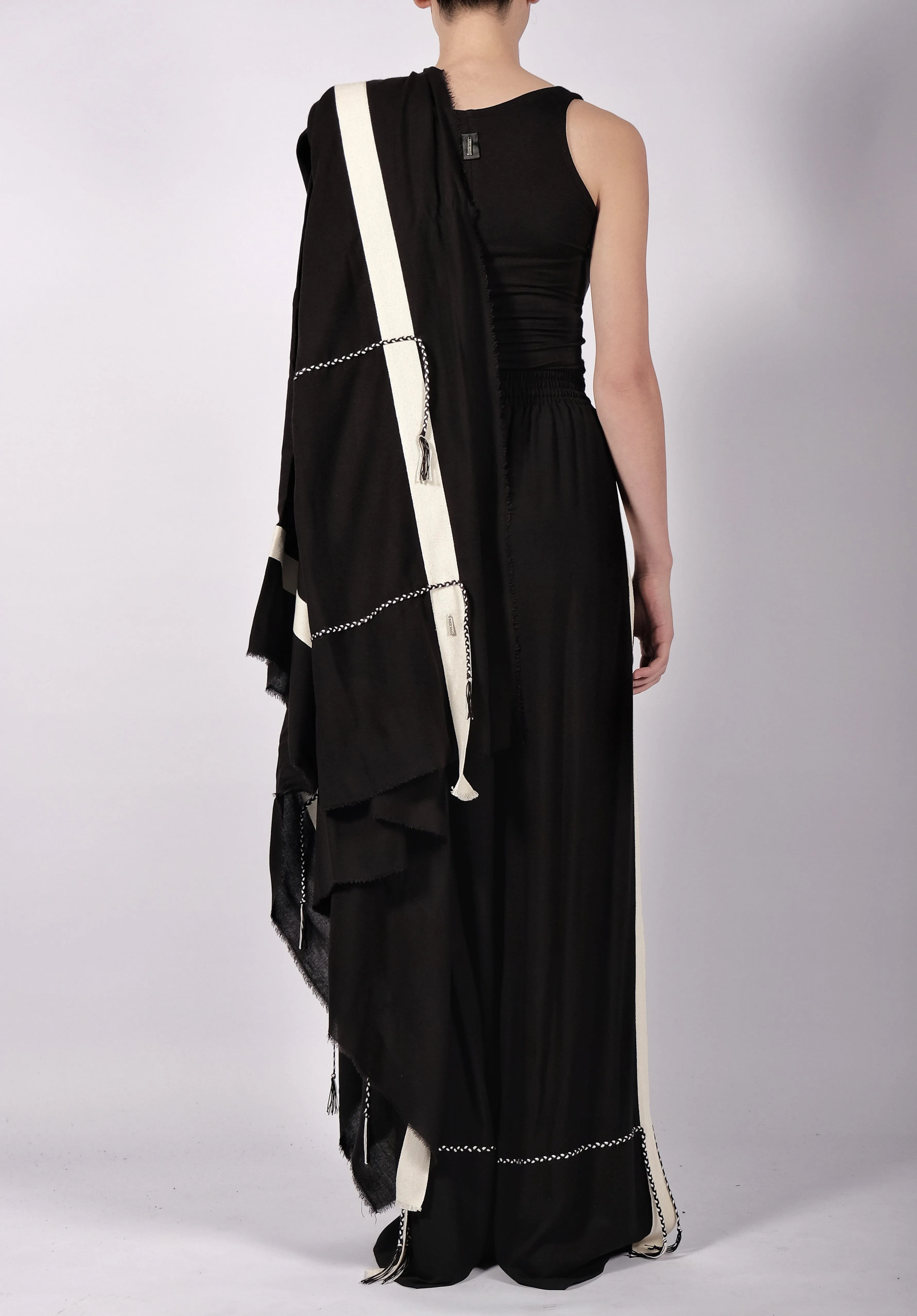 Black Washed Cotton Scarf