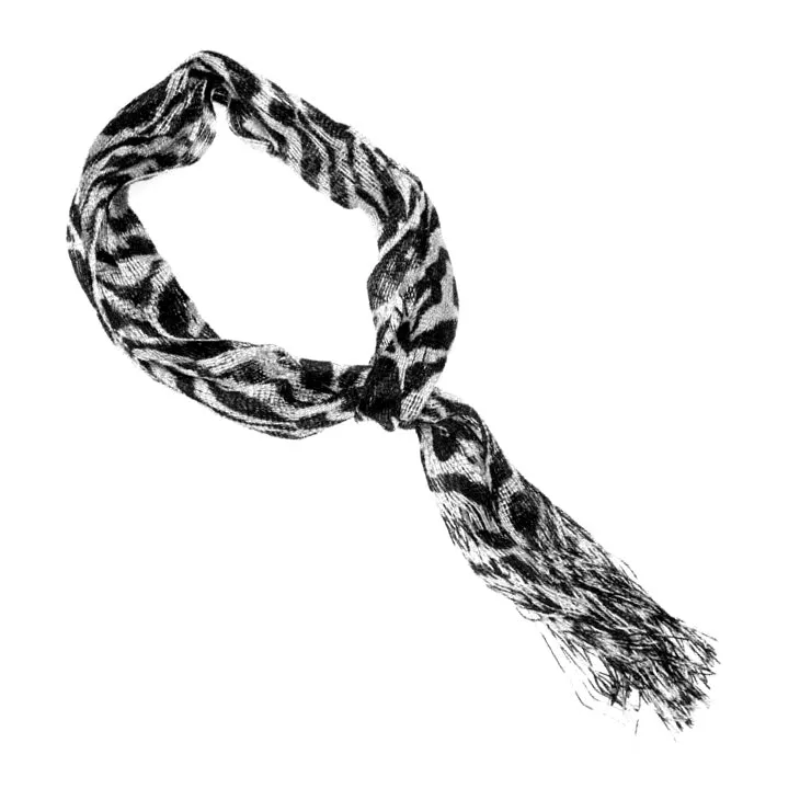 Black White Lightweight 3 in 1 Zebra Print Sheer Scarf