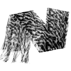 Black White Lightweight 3 in 1 Zebra Print Sheer Scarf