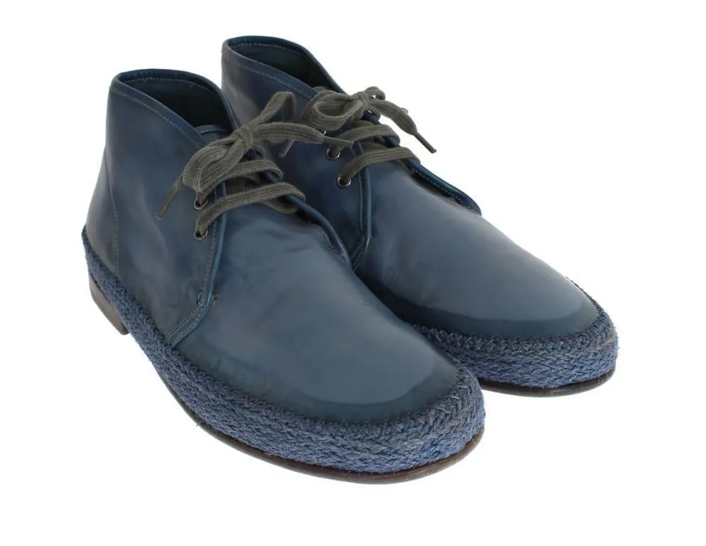 Blue Crust Leather Chukka Ankle Boots