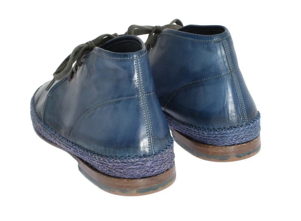 Blue Crust Leather Chukka Ankle Boots