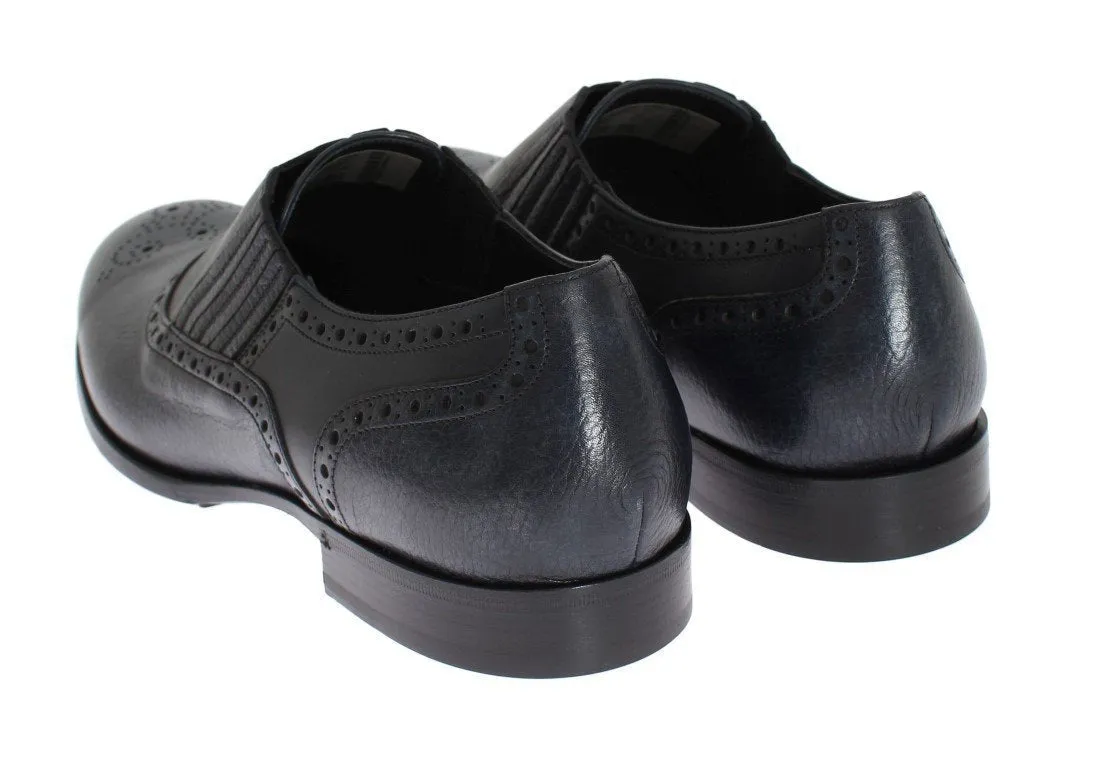 Blue Leather Dress Loafers