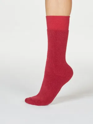 Bobbie Cushioned Organic Cotton Walker Socks in Red by Thought, Size 4- 7