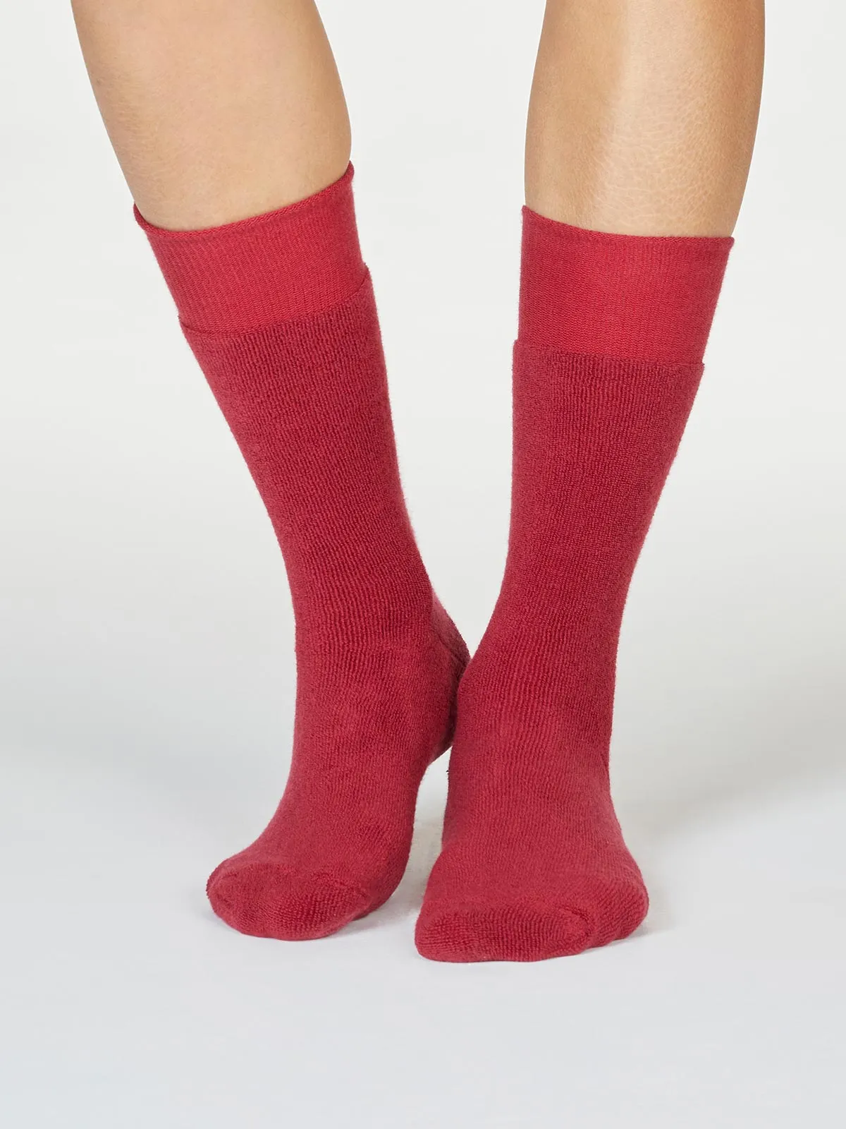 Bobbie Cushioned Organic Cotton Walker Socks in Red by Thought, Size 4- 7