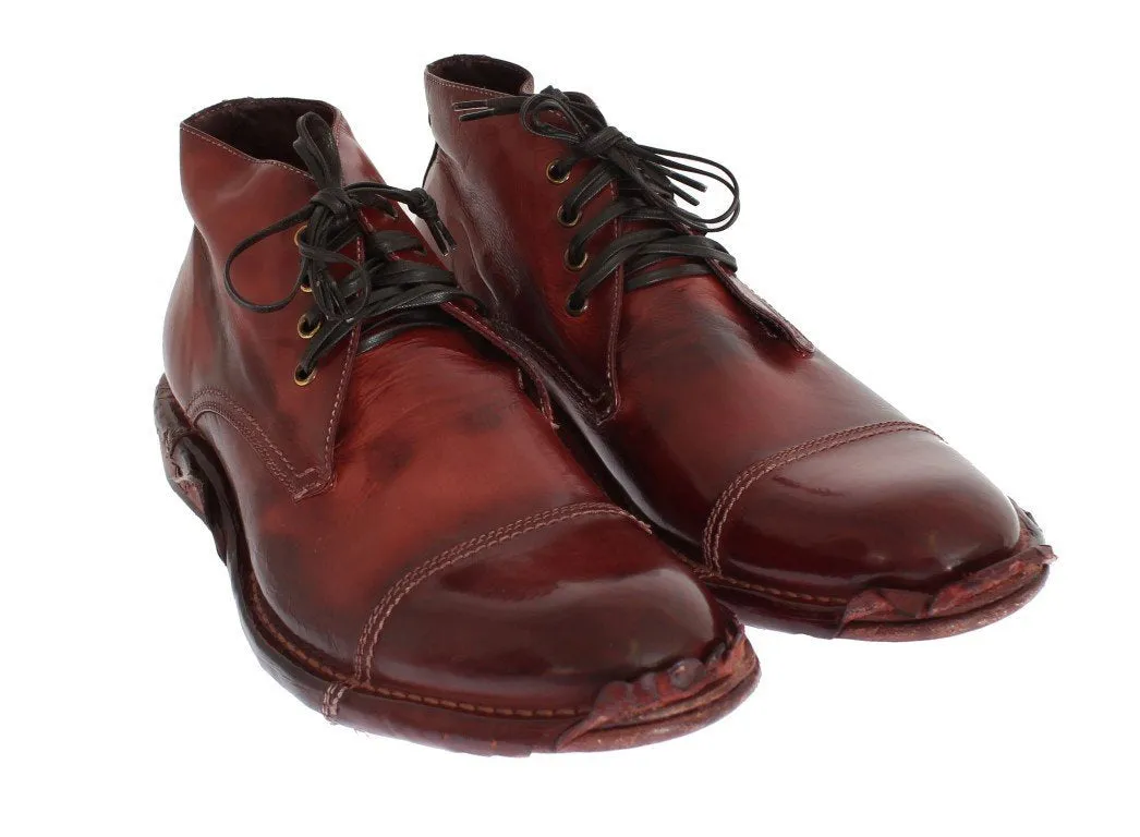 Bordeaux Leather Ankle Chukka Boots