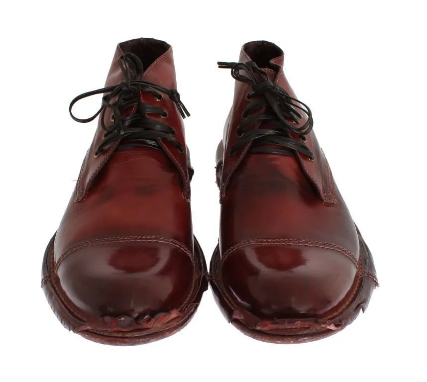 Bordeaux Leather Ankle Chukka Boots