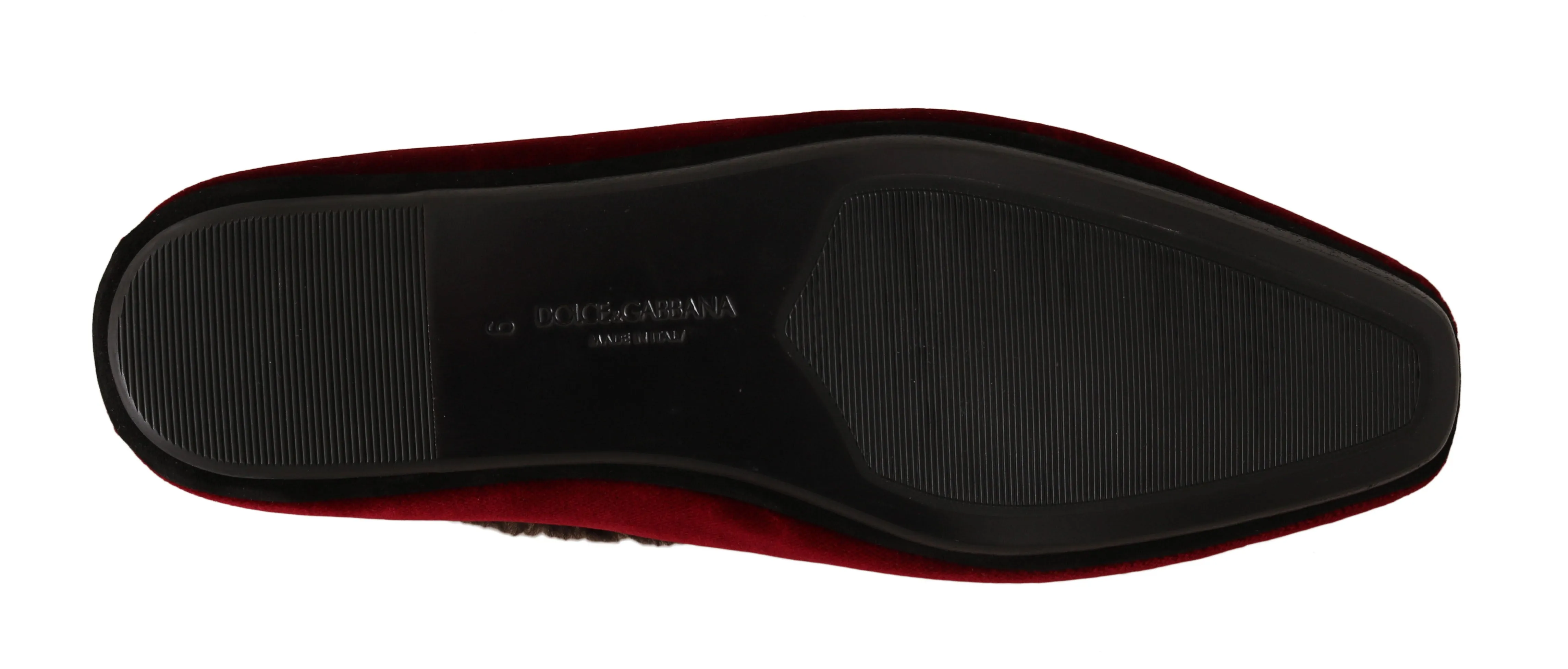 Bordeaux Velvet Shearling Dress Loafers