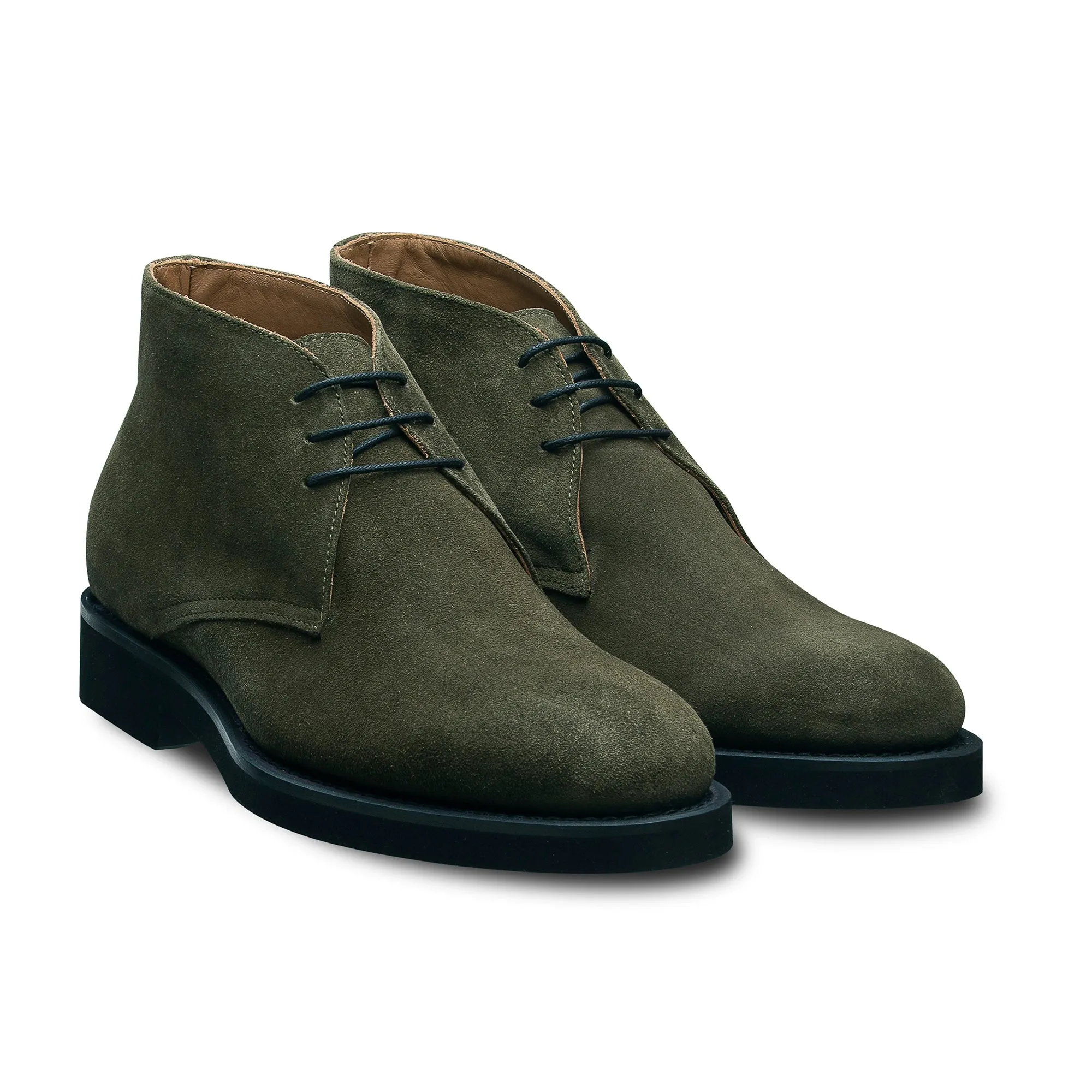 Bottines Chukka Saul 376 veau velours kaki