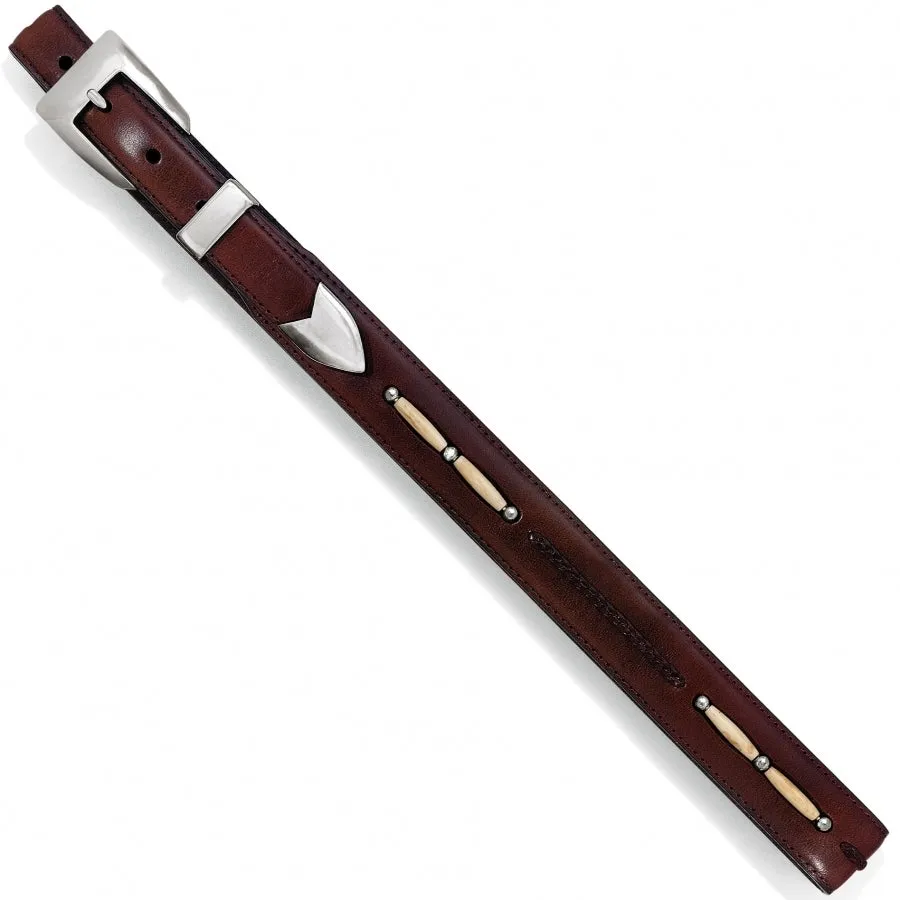 Brighton Brown Beaded/Braided Toronto Tapered Belt for Men