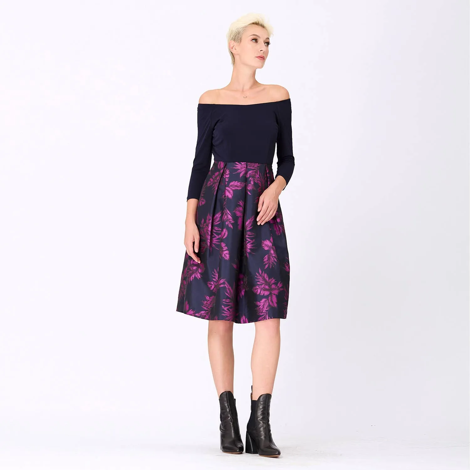 Brocade Dress with Stretch Top