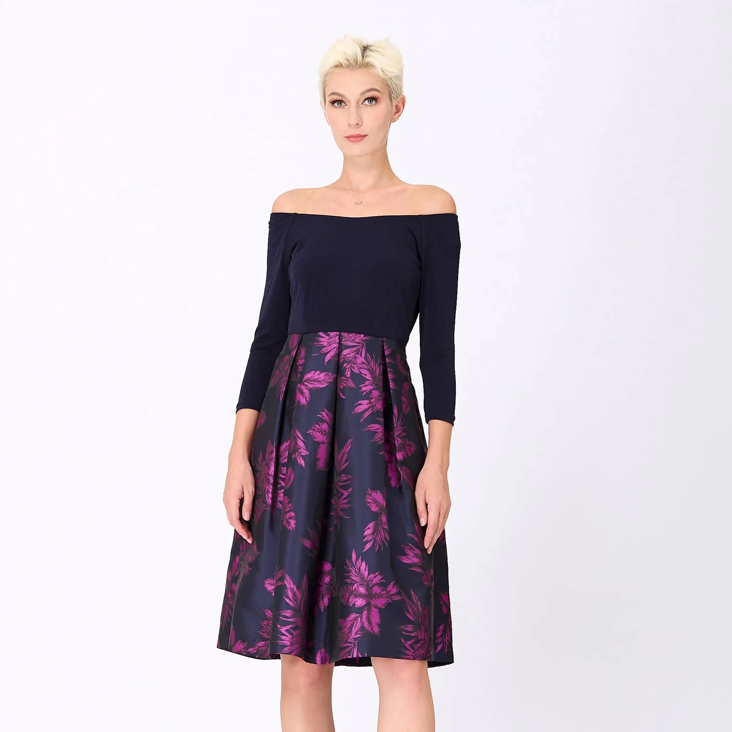 Brocade Dress with Stretch Top