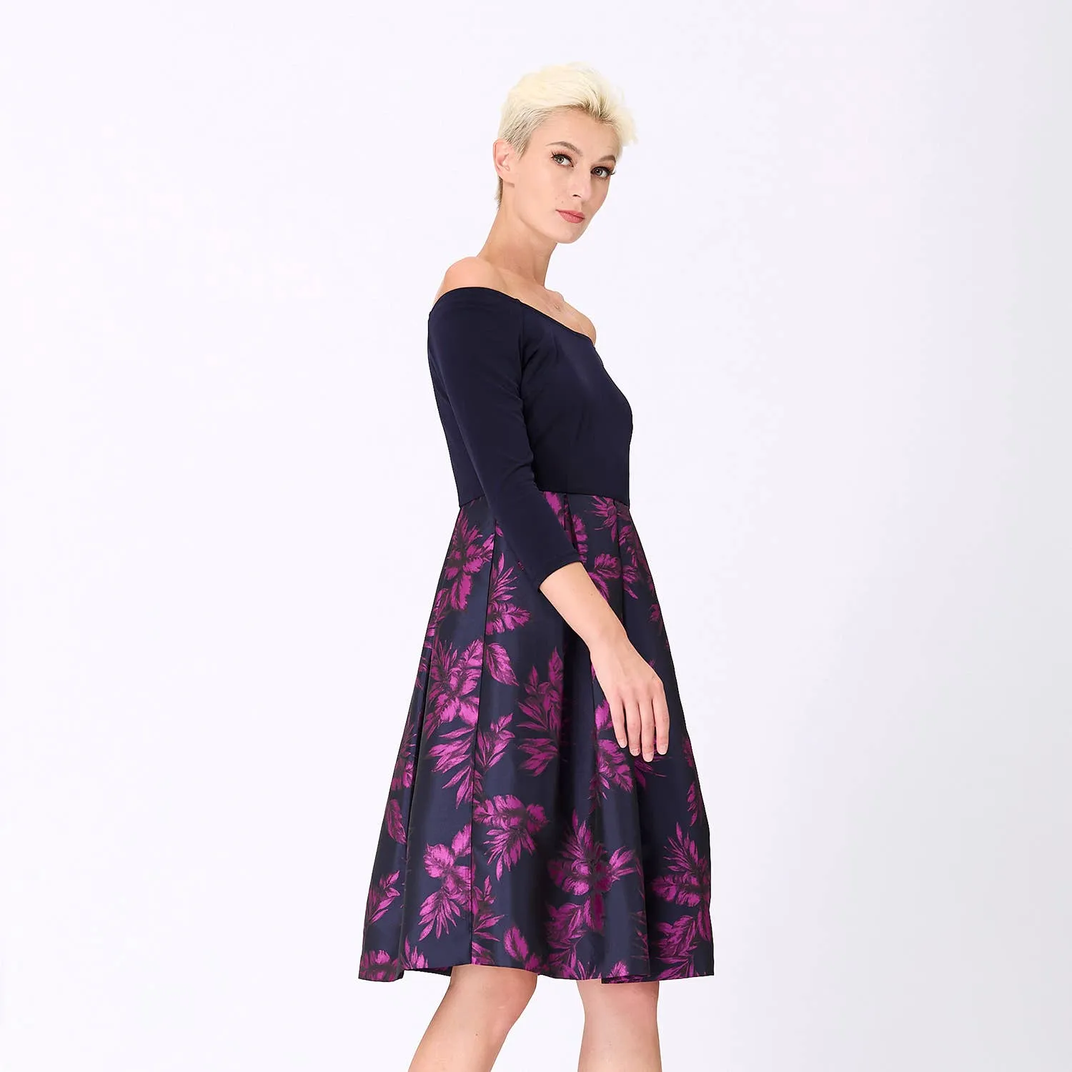 Brocade Dress with Stretch Top