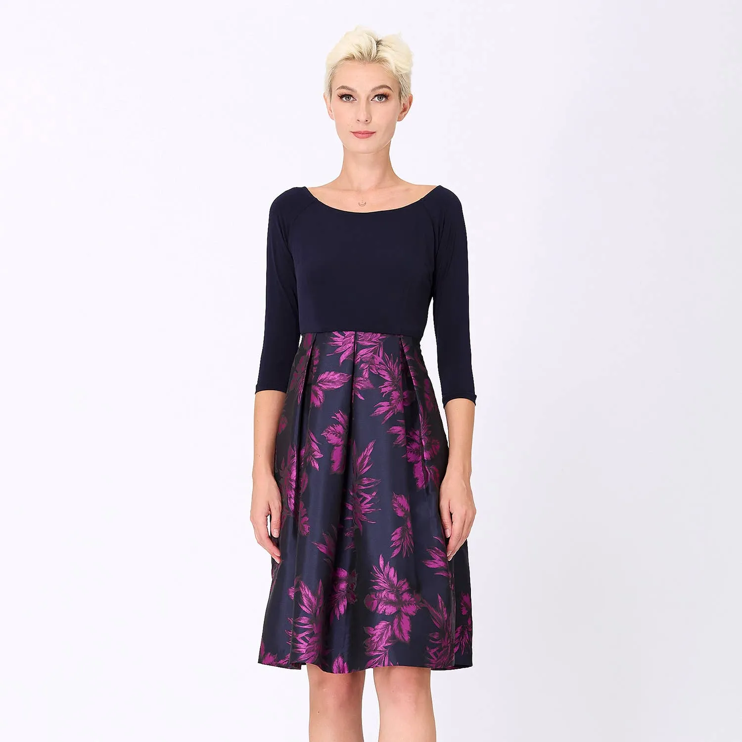 Brocade Dress with Stretch Top