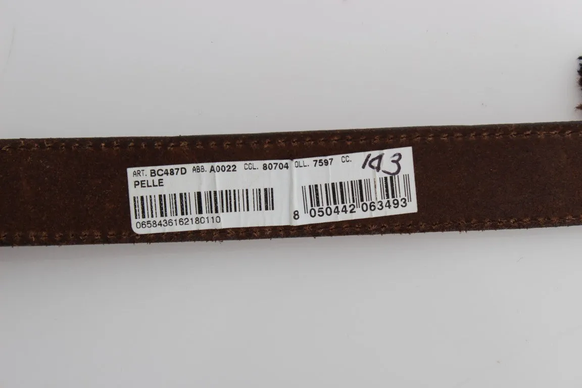 Brown Leather Gold Buckle Belt