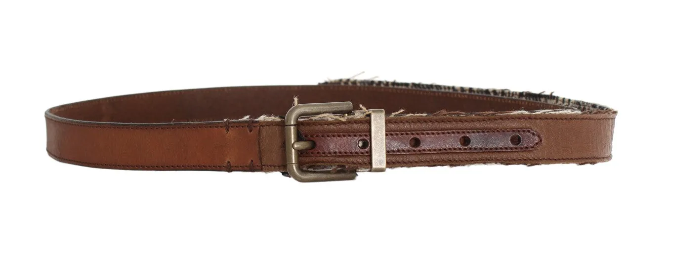 Brown Leather Gold Buckle Belt