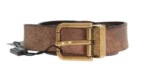 Brown Leather Gold Buckle Belt