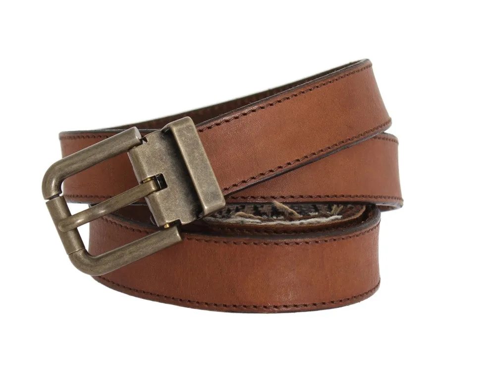 Brown Leather Gold Buckle Belt