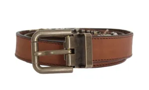Brown Leather Gold Buckle Belt