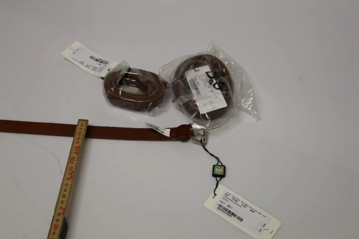 Brown Leather Logo Belt