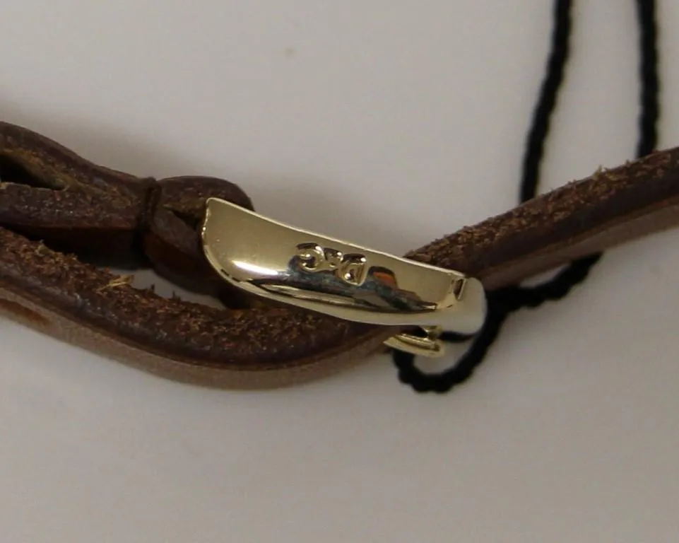Brown Leather Logo Belt