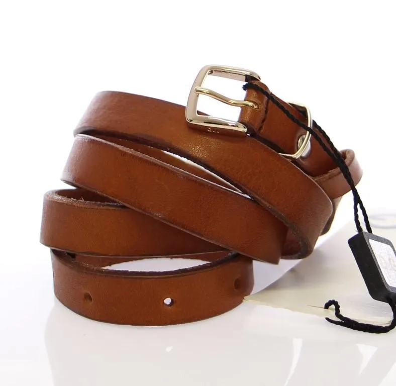 Brown Leather Logo Belt