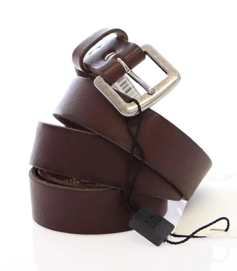 Brown Leather Logo Belt