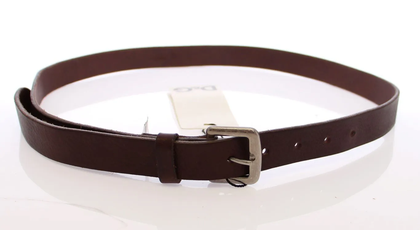 Brown Leather Logo Belt