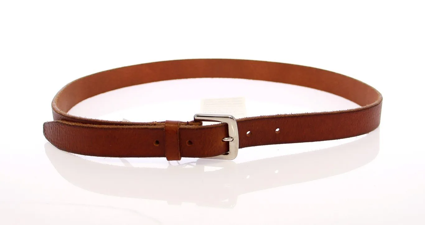 Brown Leather Logo Belt