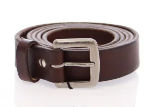 Brown Leather Logo Belt