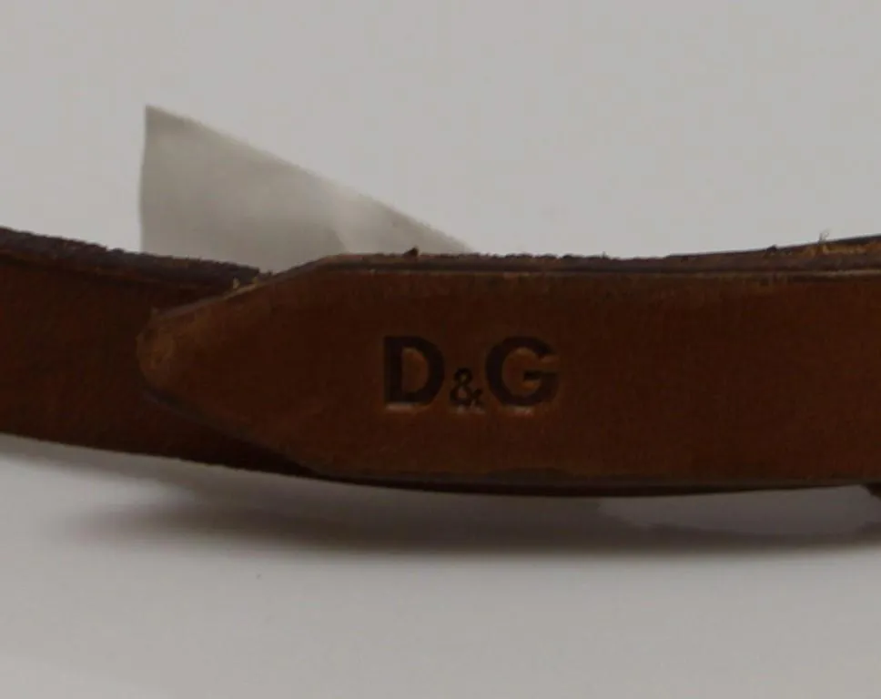 Brown Leather Logo Belt