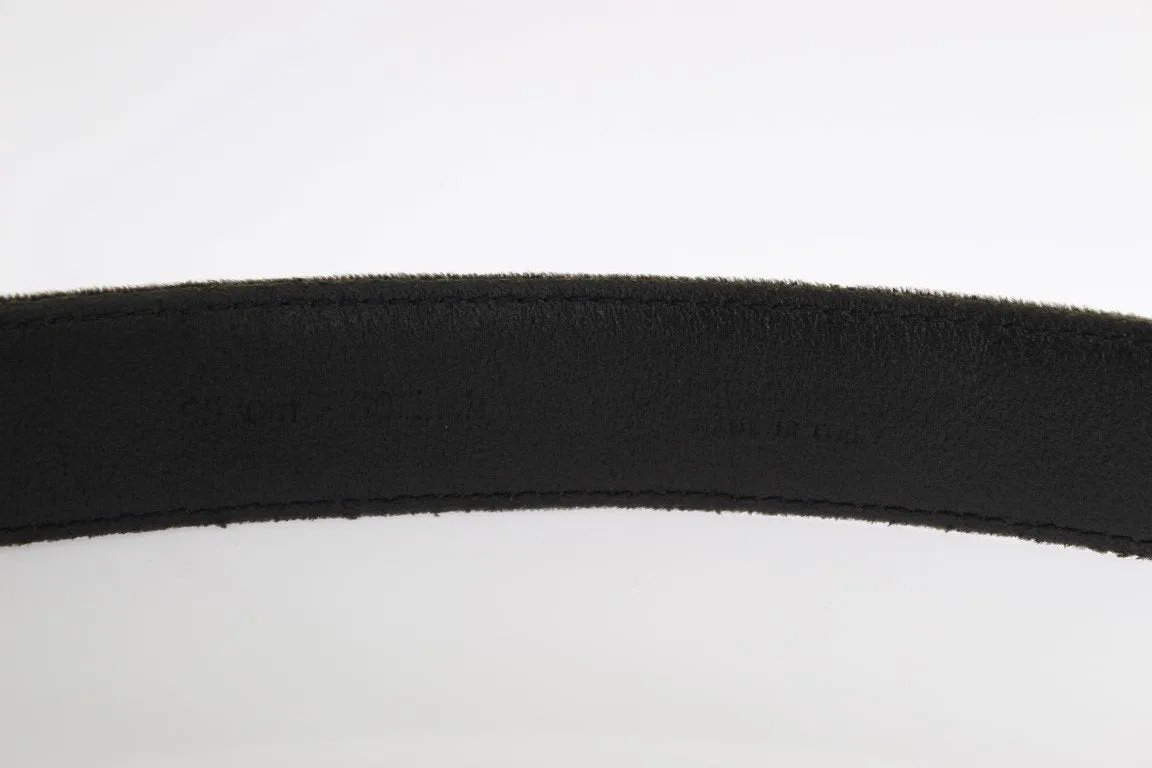 Brown Viscose Leather Gold Buckle Belt