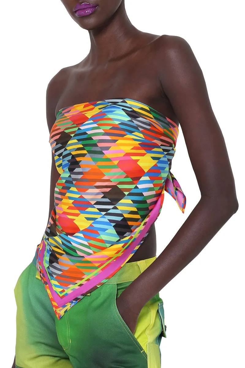 BruceGlen Love Check Silk Scarf