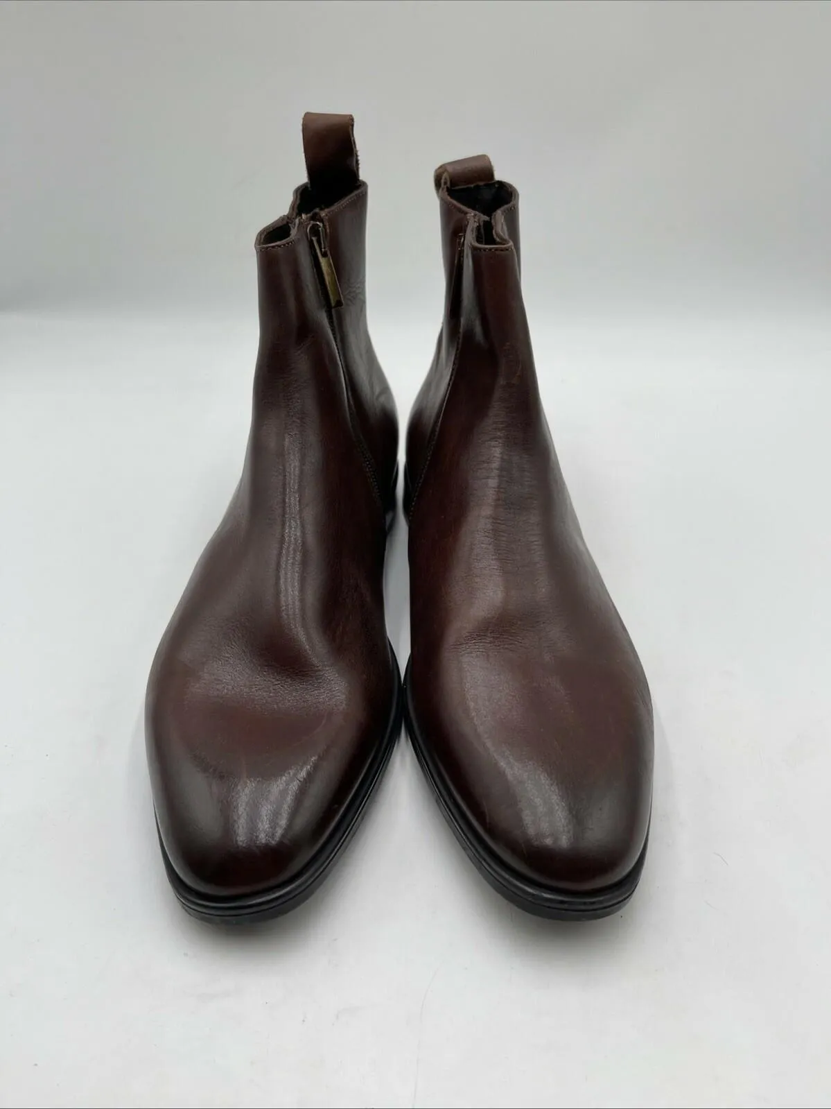 Bruno Magli Milton Mens Brown Leather Zipper Casual Dress Boots Size 7.5 - Very Good
