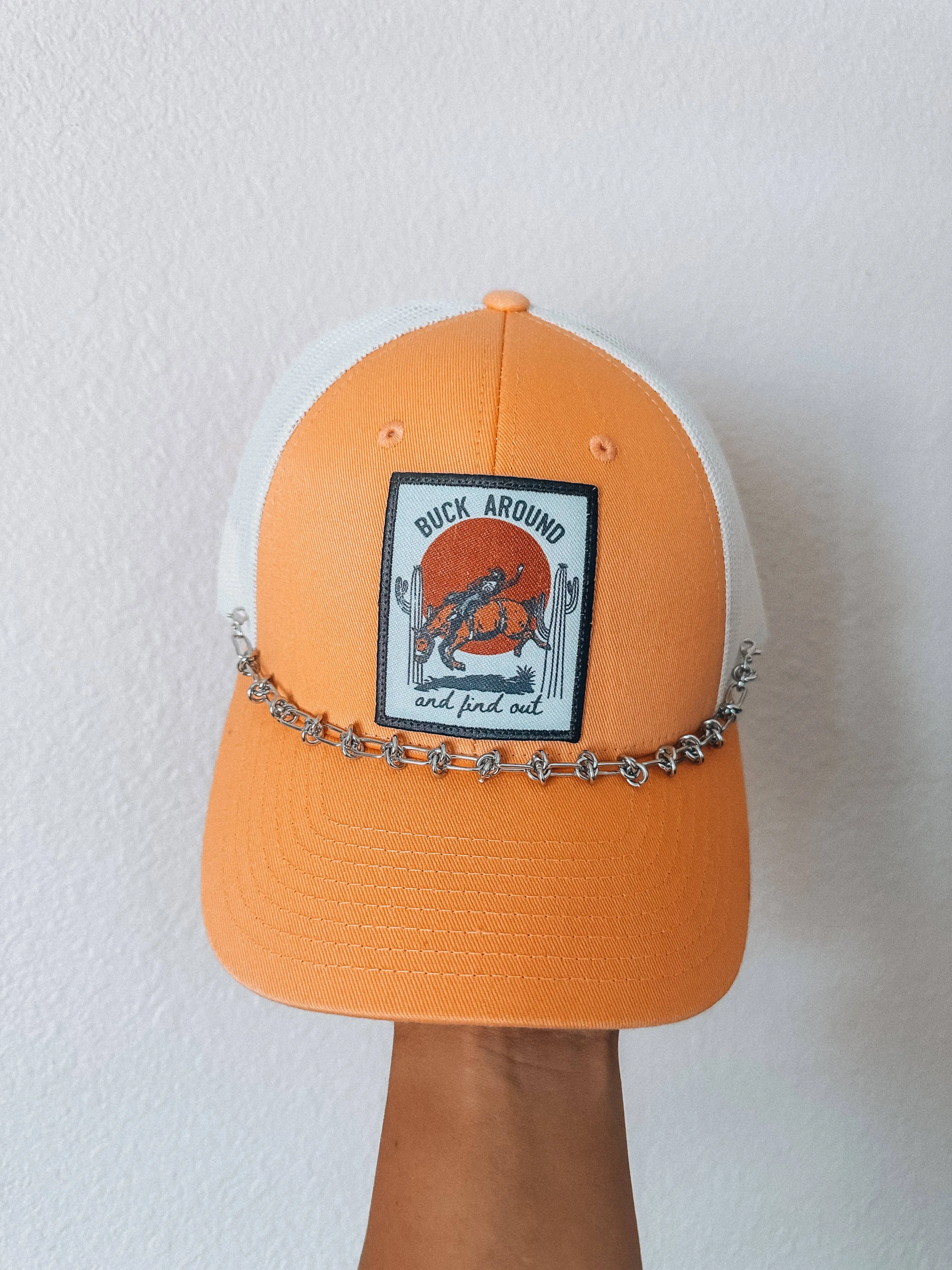 Buck Around Hat: Peach regular hat Modern Cowgirl  (chain not included)
