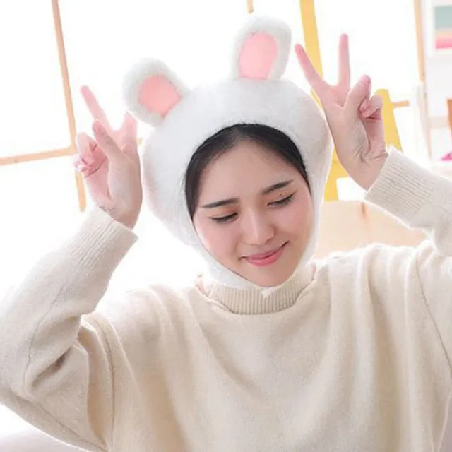 Bunny Hat Soft Plush Cap Long Ear Winter Party Costume Rabbit Cap Headwear White Rabbit Women's Hat