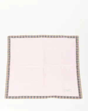Burberry Pink & Plaid Cotton Square Scarf