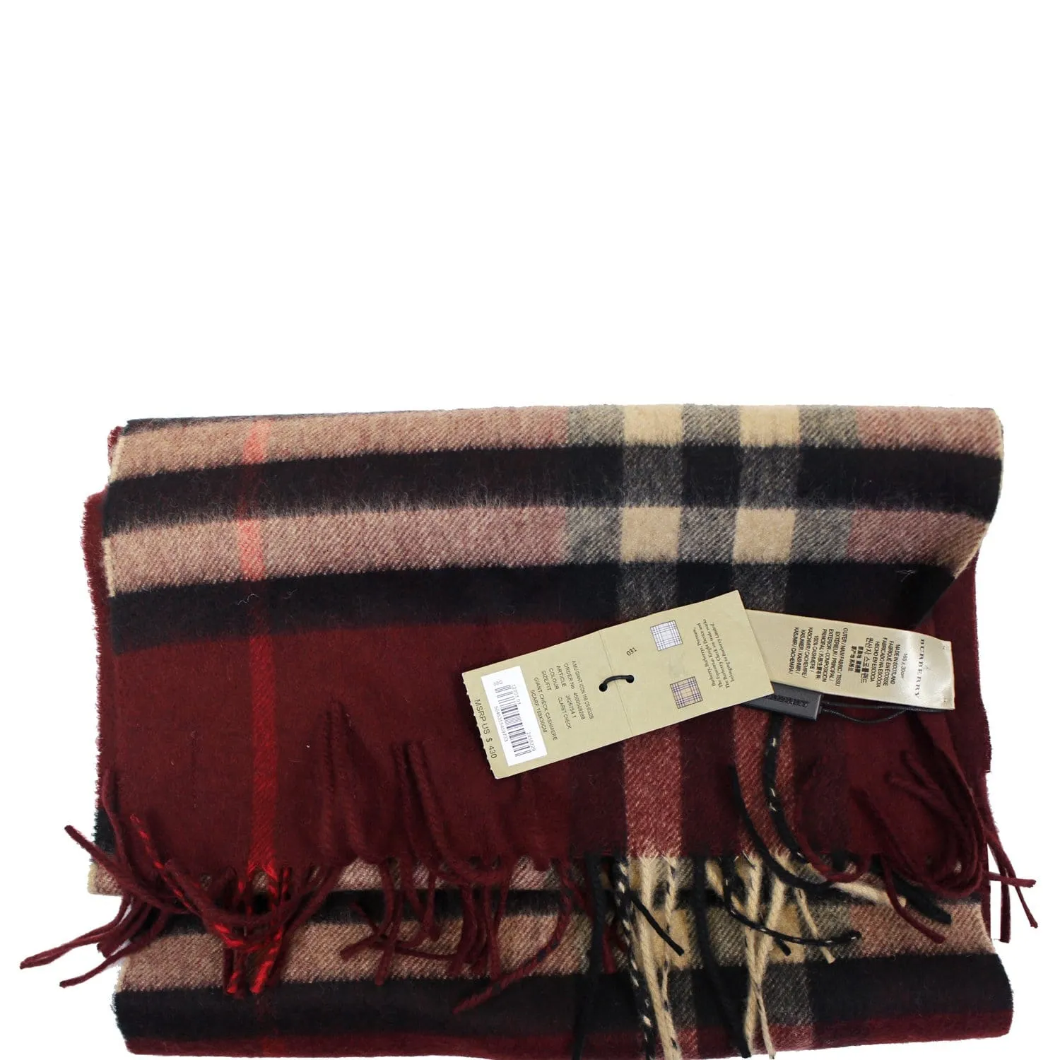 BURBERRY The Classic Cashmere Scarf in Claret
