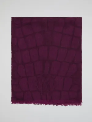 Burgundy Snake Print Scarf