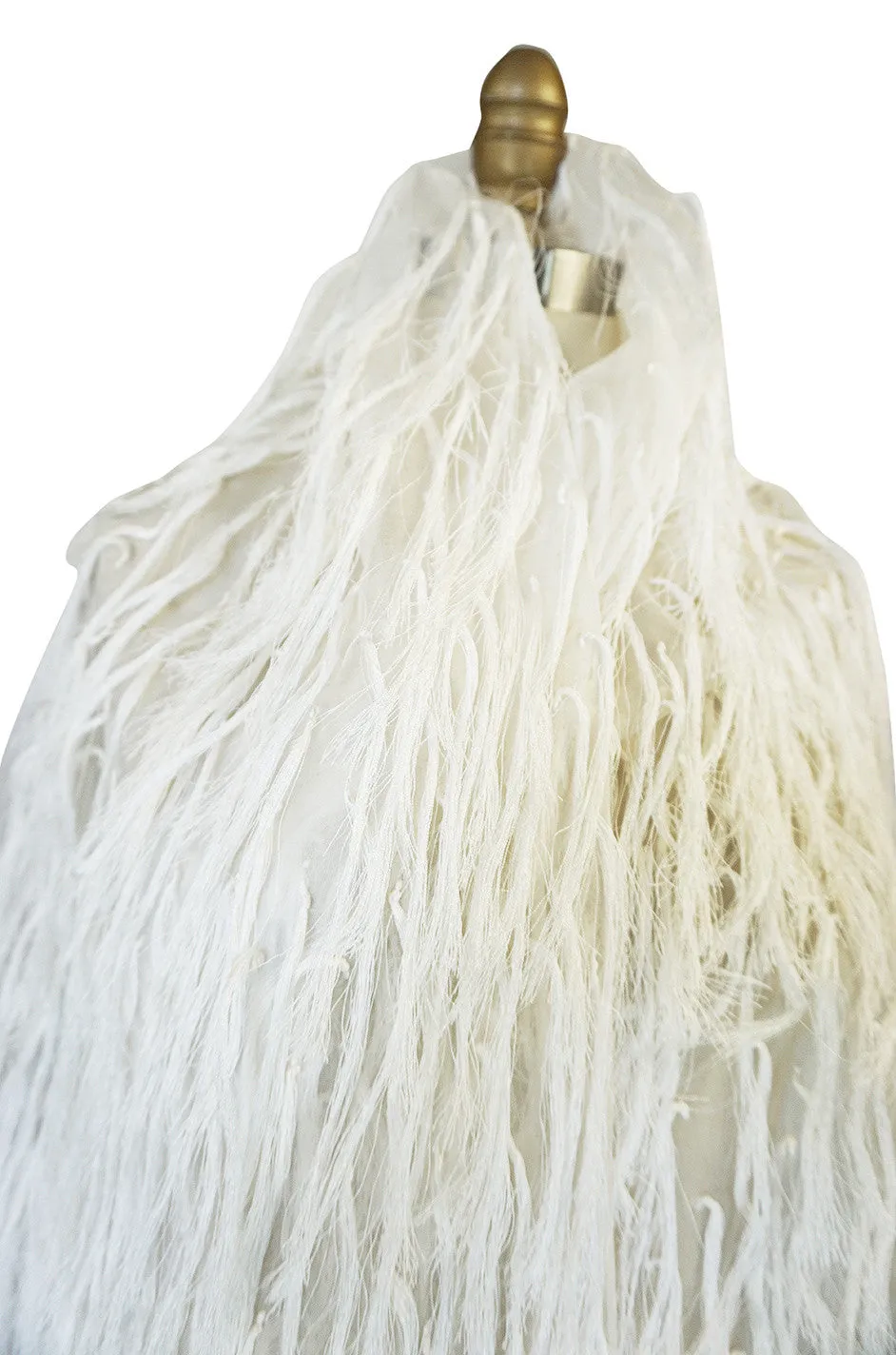 c1988 Hand Knotted Fringe Dior Silk Organza Scarf