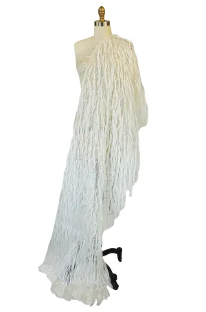 c1988 Hand Knotted Fringe Dior Silk Organza Scarf